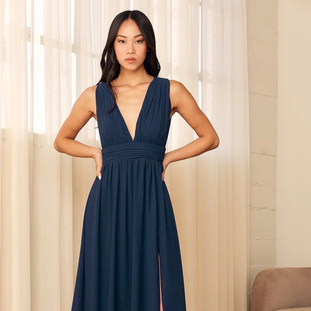 Lulus navy maxi bridesmaid/ formal dress